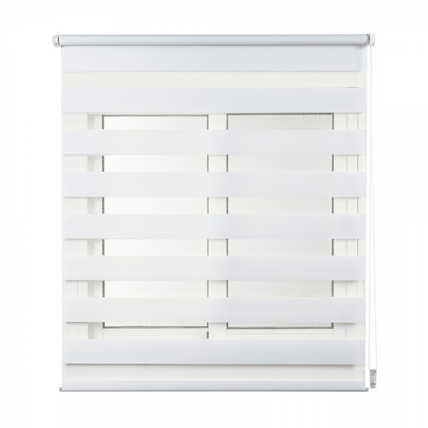 Estor enrollable clip & fix, noche & dia, blanco 150 x 180 cm