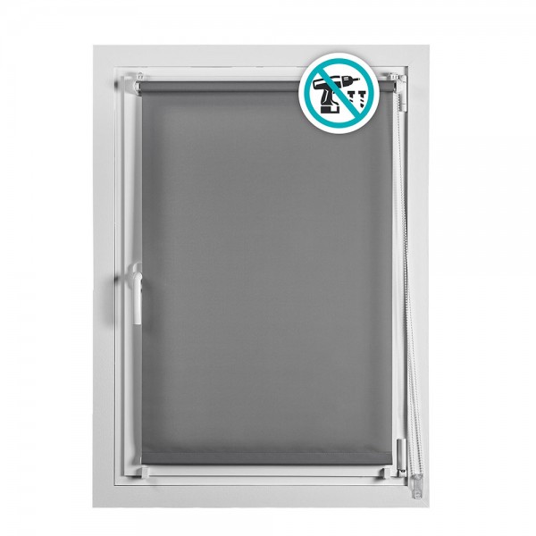 Estor enrollable clip & fix gris asfalto 75 x 180 cm