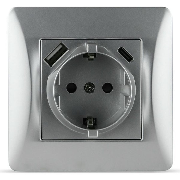 S-empot.one plata enchufe+usb+type c