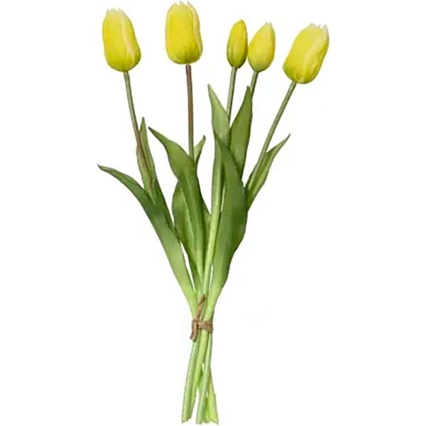 Ramo de tulipanes blancos de polipropileno, 15 x 15 x 40 cm